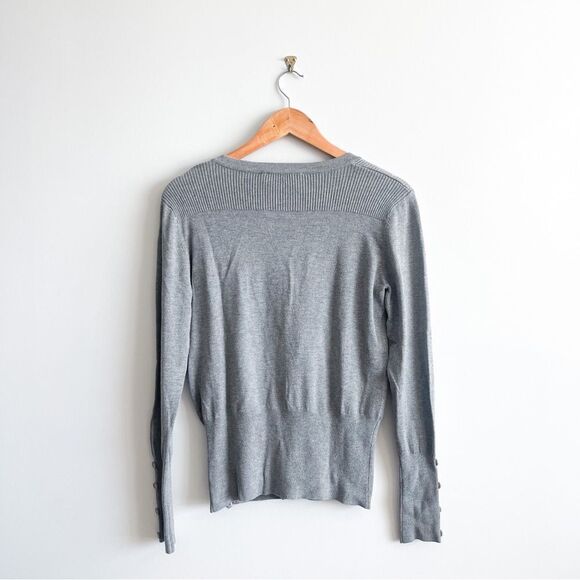 Current Fashion Collection Cardigan Fine Knit Button Up Grey Women's S NWT - Picture 2 of 10